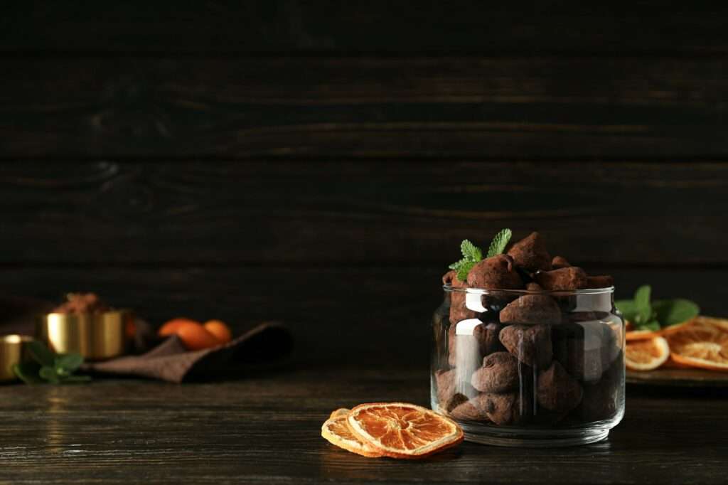 Chocolate truffles, concept of delicious sweet food